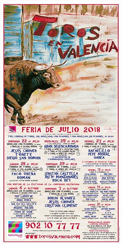 cartel toros valencia 2018