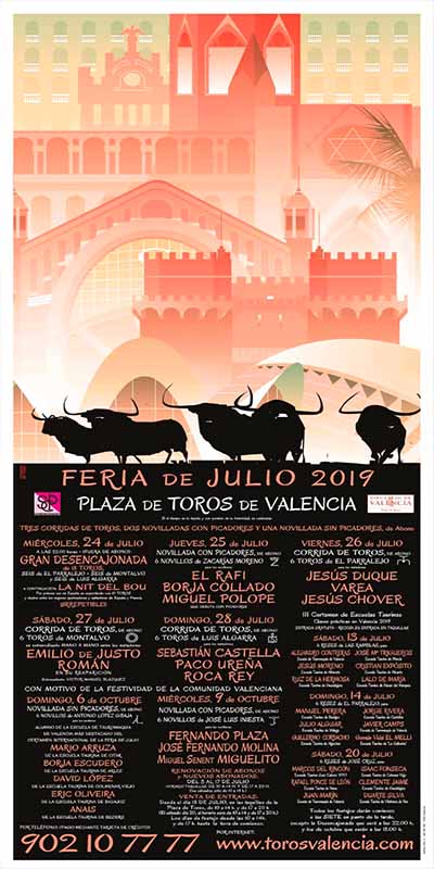 cartel toros valencia julio 2019