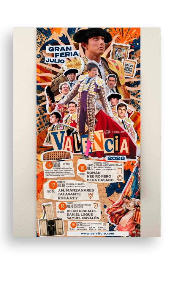 Cartel toros Valencia julio 2026